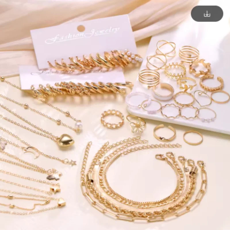 Random 1-5PCS Fashion Minimalist Jewelry For Women Vintage Twist Snake Bone Heart Butterfly Star Pendant Necklace Bracelet  No Box