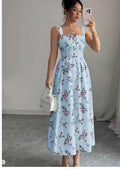 Long Dress Women Dresses A Line Vestidos Y2k Streetwear V Neck Sleeveless Print Floral Elegant Splice Party Night Work 2026