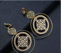 Hollowed Disc Textured Round Clip-on Earrings